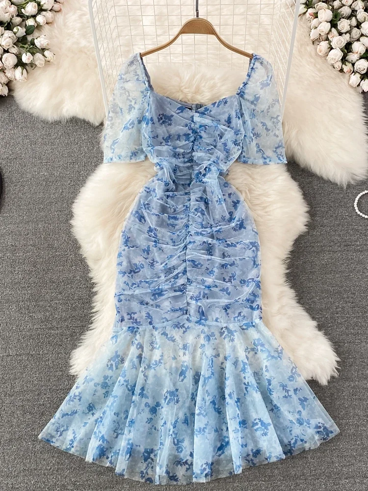 Элегантные французские платья облегающее платье с коротким рукавом квадратным