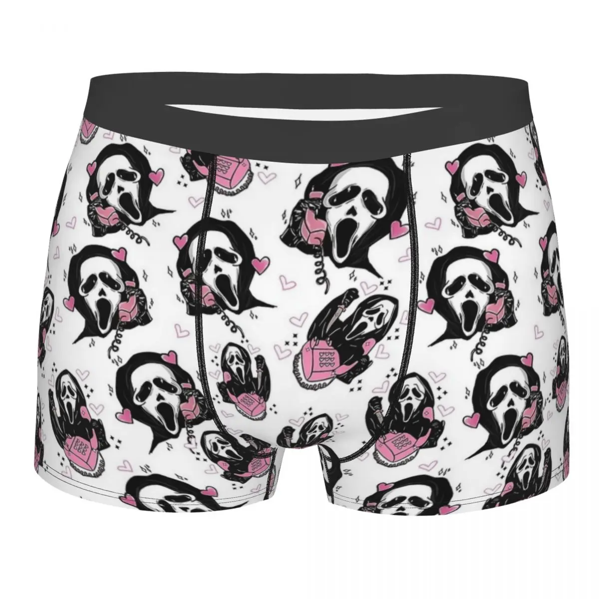 

Мужское длинное нижнее белье Ghost Cry Goth Pink на Хэллоуин, шорты-боксеры, забавные мягкие трусы для мужчин