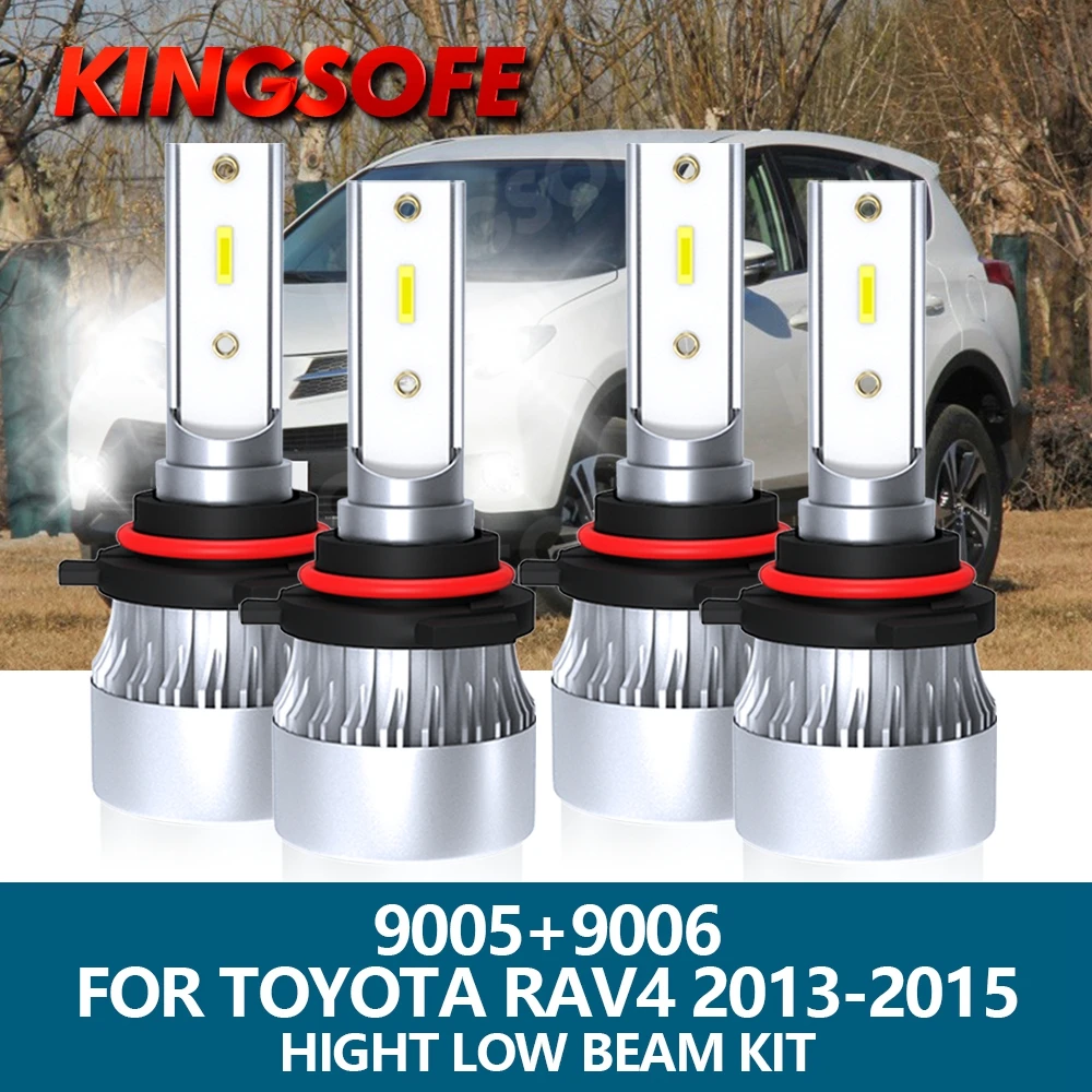 

4Pcs LED Headlight 9005 HB3 9006 HB4 Car Light 16000LM 80W 6000K Hight Low Beam Bulbs Kit For Toyota RAV4 2013 2014 2015