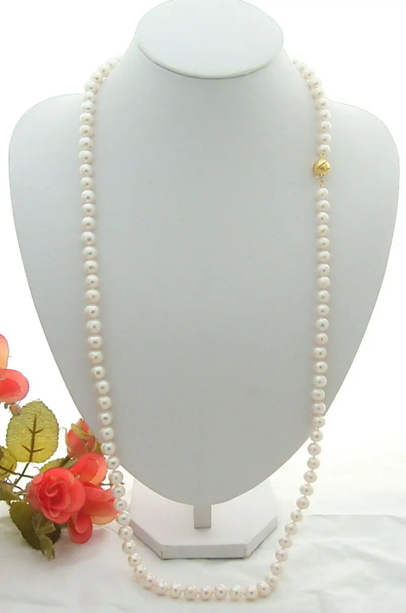 

Длинное ожерелье с белым жемчугом 34 "8-9 мм