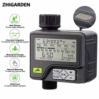 automatic lcd display watering timer garden irrigation controller with rain sensor 6 separate programs water timer