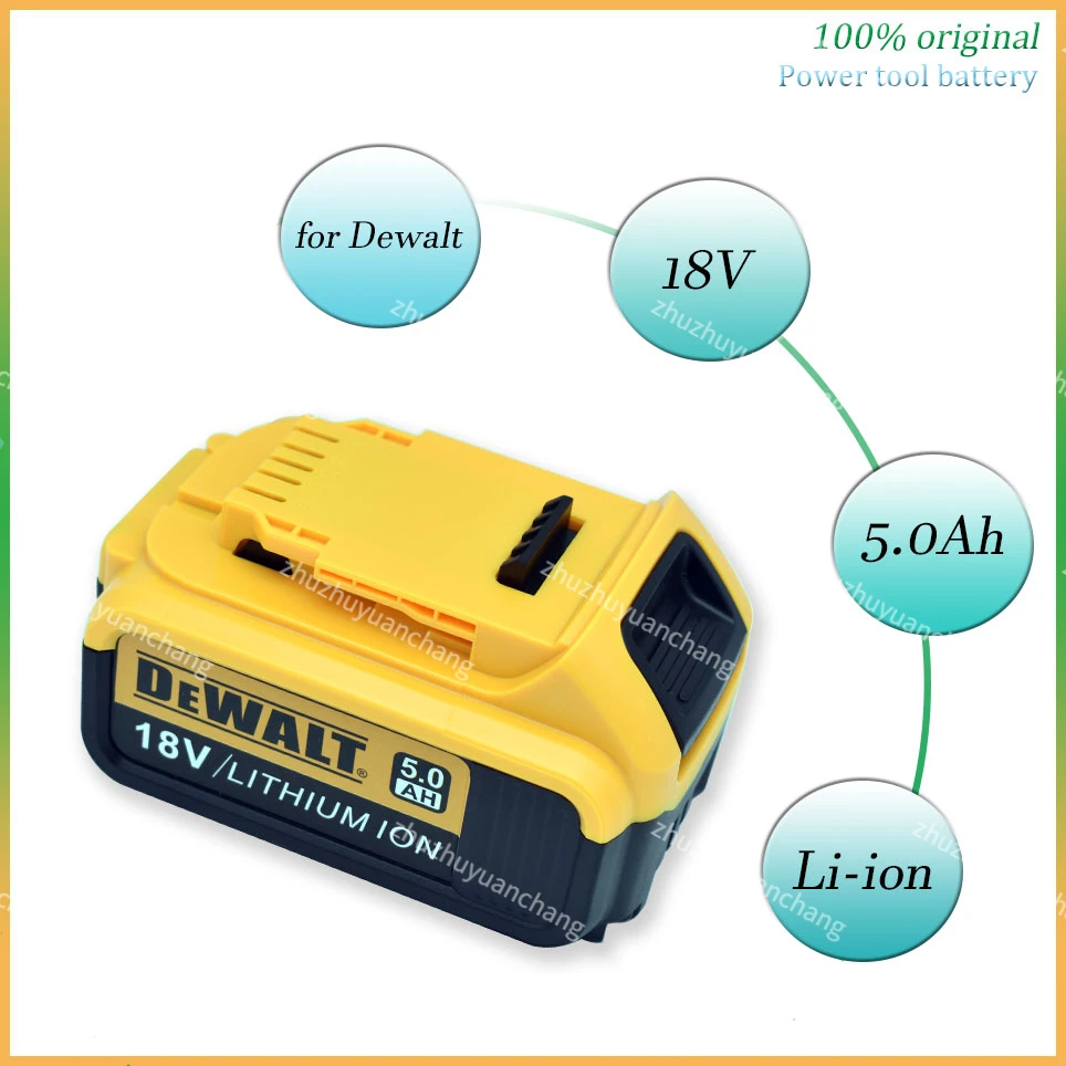 18V 5Ah 6Ah Lithium Battery for DeWalt power Tools DCB184 DCB200 rechargeable electric tool set 20v 5000mah Battery