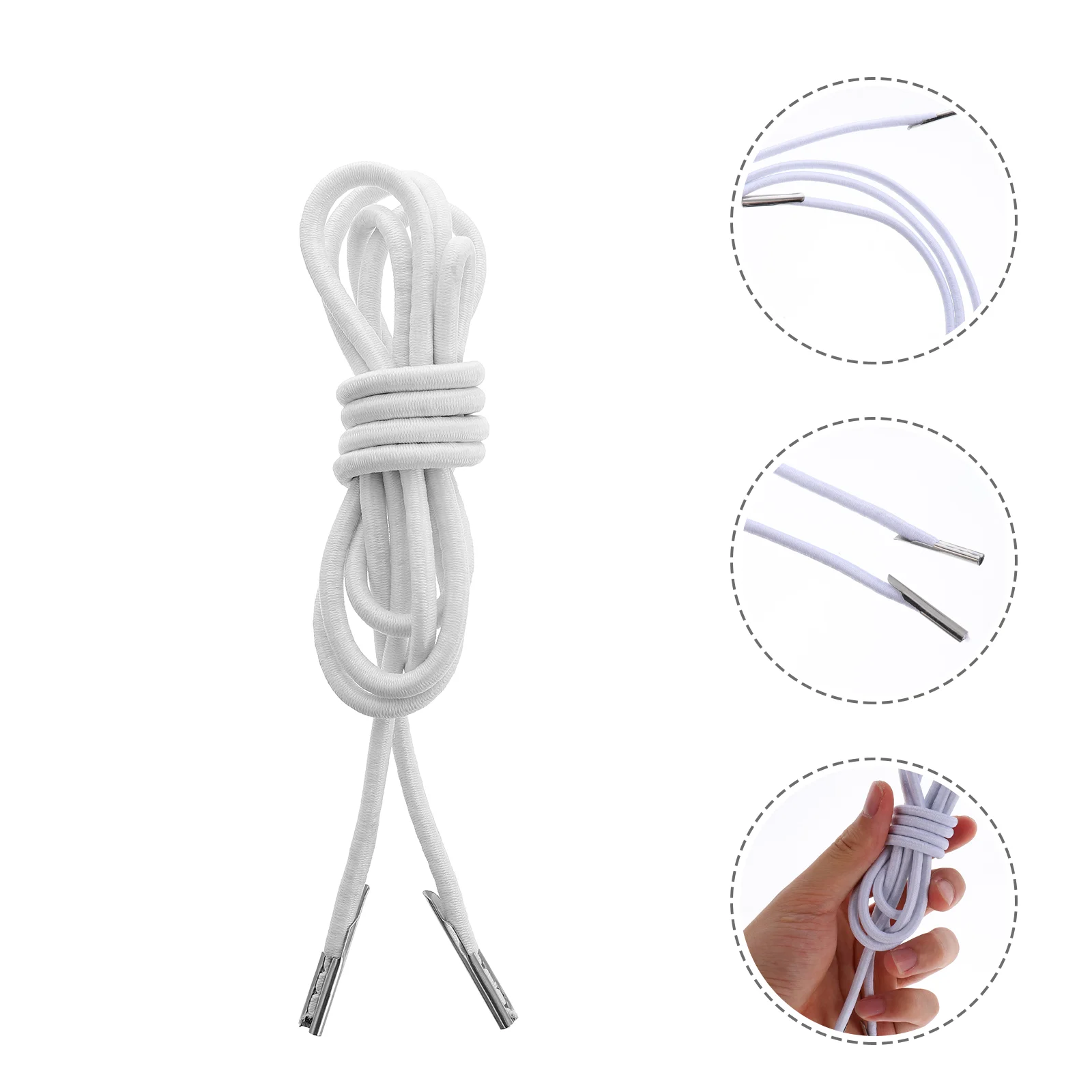 

4 Pcs Sun Chairs Loungers Chaise Rope Replacement Cord 230X0.45cm Repair Tool Rubber Bungee Cords White Oxford Recliners