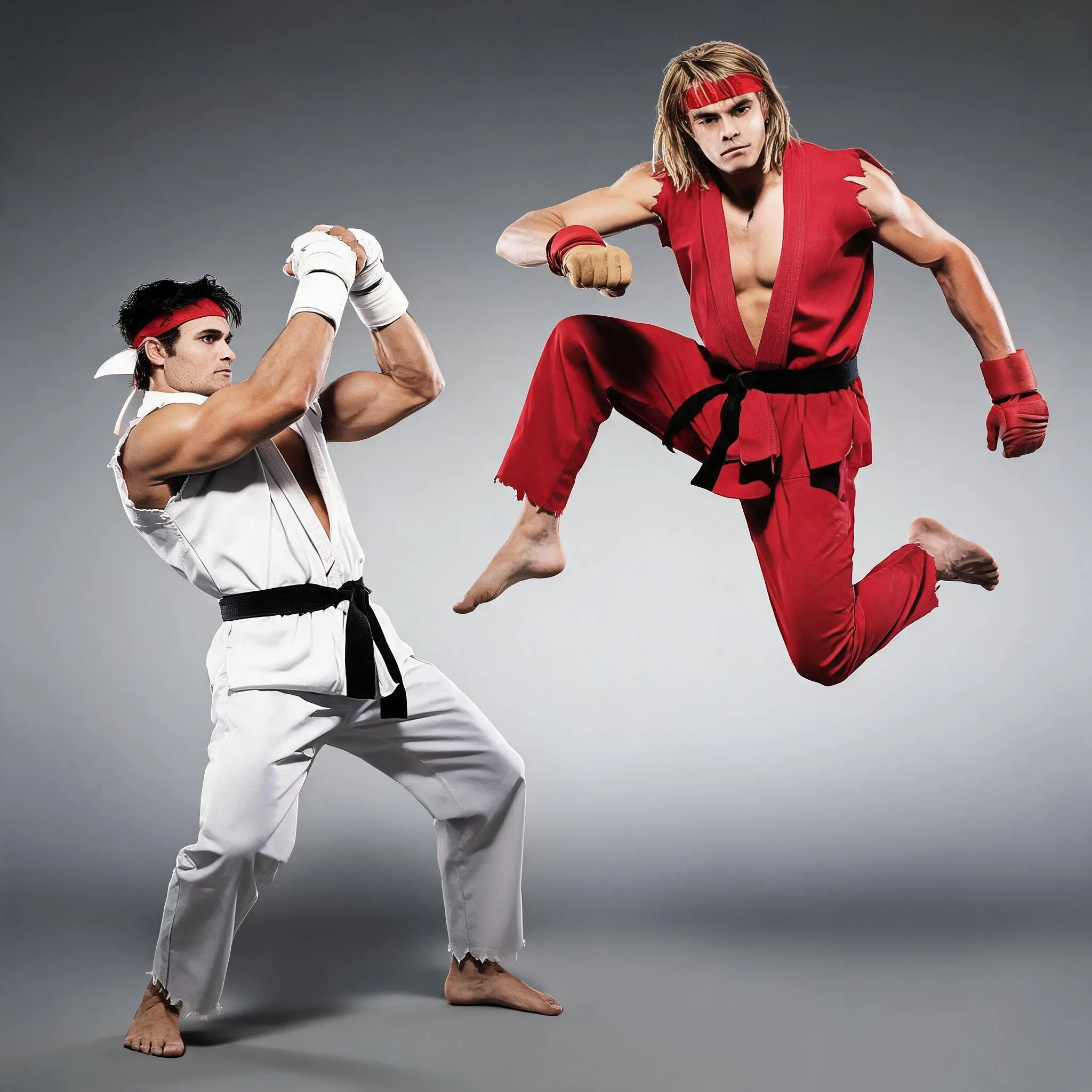 Фото Костюм для косплея Кена Мастера и Рю Хоси из аниме Street Fighter, мужской, для вечеринок, униформа для карате, карнавальный костюм на Хэллоуин №5