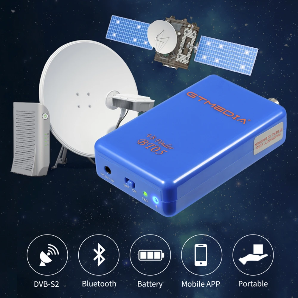 

Устройство для поиска Satellite GTmedia V8Finder BT05, 1080P, с поддержкой литиевой батареи, система Android и IOS