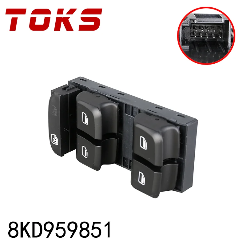 Фото 8KD959851 подходит для AUDI A4/S4 Q5 A5 1.8 2.0 2008-2011 8K0959851D Кнопочные переключатели управления электрическим окном со стороны водителя №1