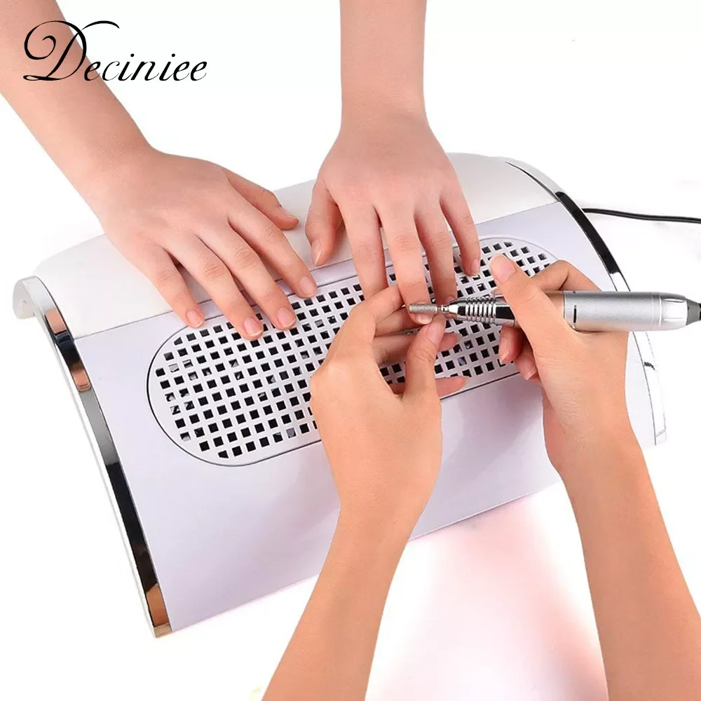 20W Nail Art Dust Suction with 3 Large Fan Strong Nail Vacuum Cleaner Machine Low Noisy with 2 Dust Collecting Bags Salon Tool