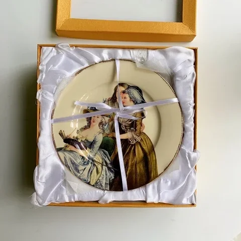 Дизайнерская Женская керамическая тарелка с рисунком маслом, Клубная декоративная тарелка-поднос для образцов комнаты
