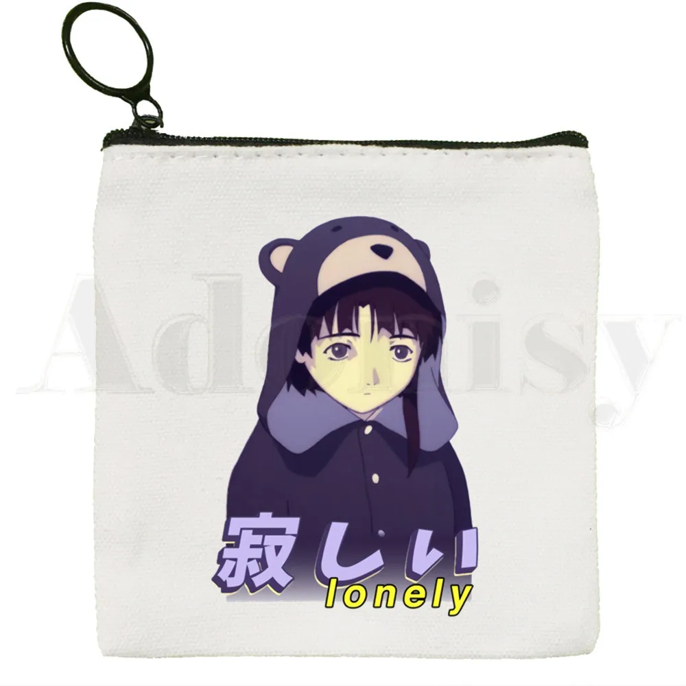 Serial Experiments Lain Japan Anime High Quality Coin Purse Illustration Key Case Simple Small Cloth Bag New Creative Coin Purse