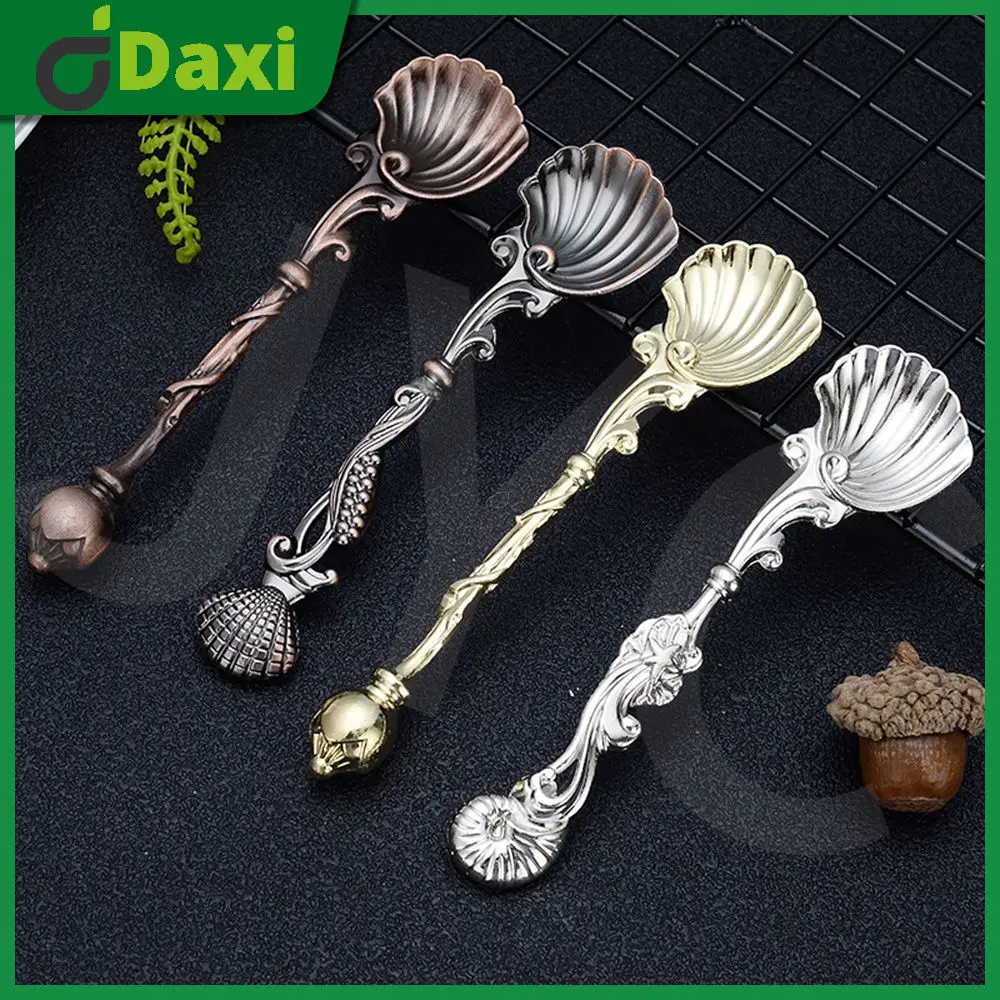 

Creative Shell Spoon Coffee Spoon Dessert Cake Spoon Dinnerware Vintage European Spoon 1pcs Gift Crafts Spoon Kitchen Tool