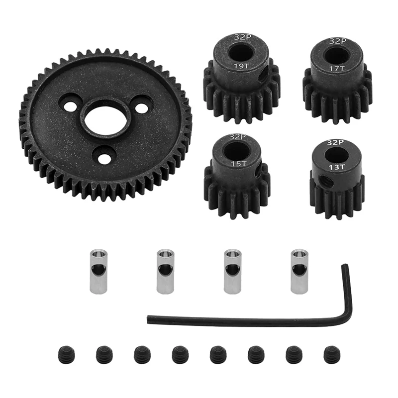 

Metal Steel 32P 54T Spur Gear With 13T 15T/17T/19T Pinions Gear Sets Replace For 1/10 Traxxas Slash 4X4 4WD/2WD/VXL