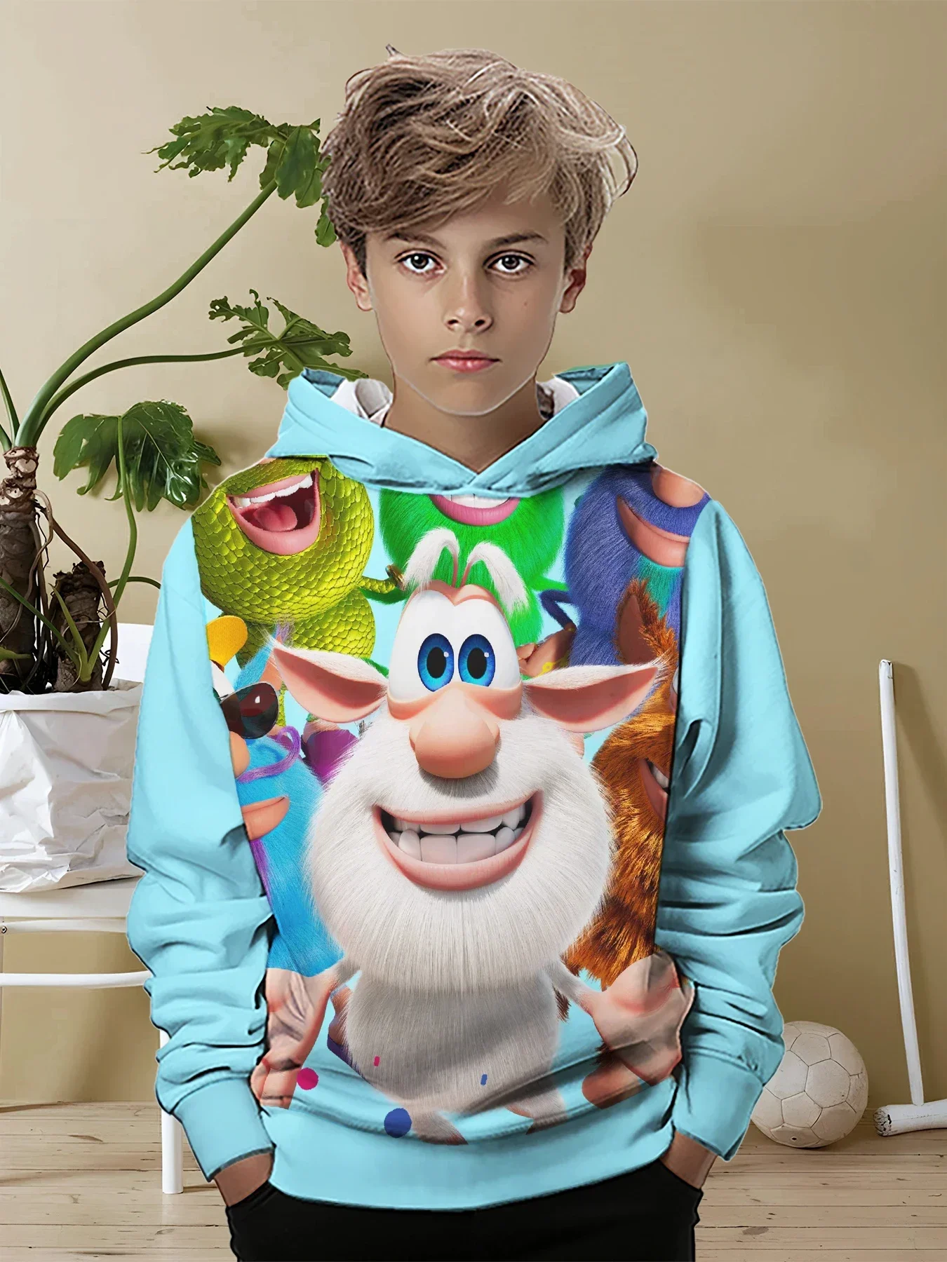 Забавный милый детский повседневный свитшот с 3D принтом B-Booba крутой пуловер топы