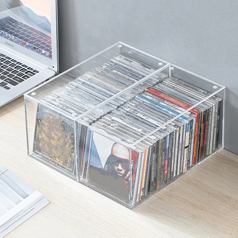 Акриловый ящик для хранения DVD/CD прозрачный чехол-держатель DVD с крышкой