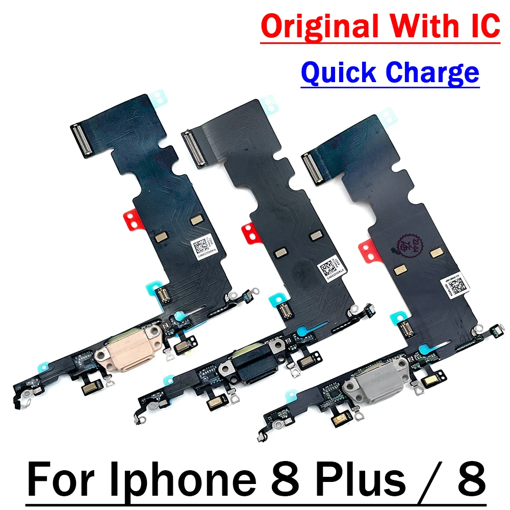 20Pcs/lots Original For Iphone 8 Plus USB Charger Charging Port Dock Jack Plug Socket Connector Microphone Board Flex Cable