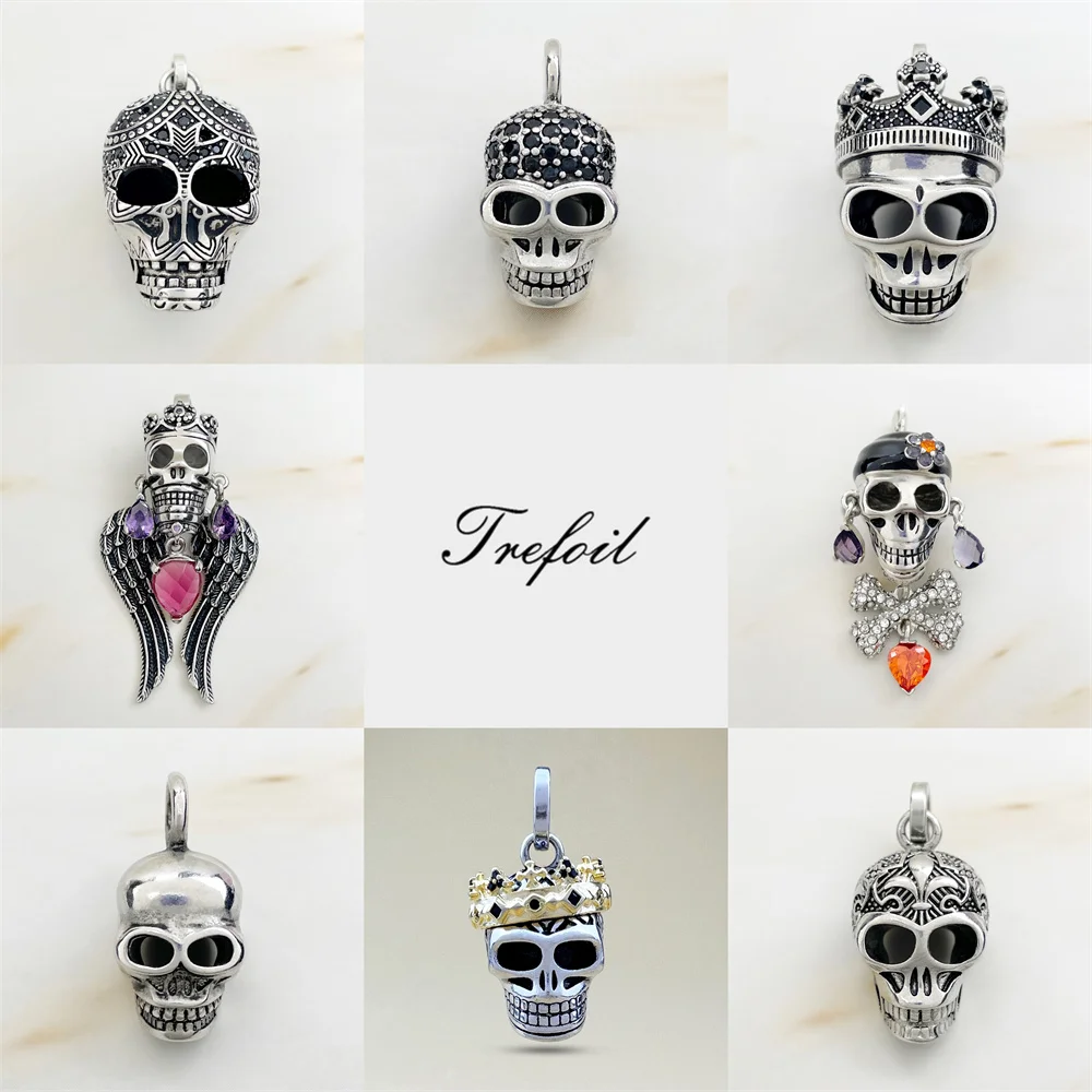 Кулон в виде короны и черепа маори из серебра 925 пробы для мужчин женщин - купить