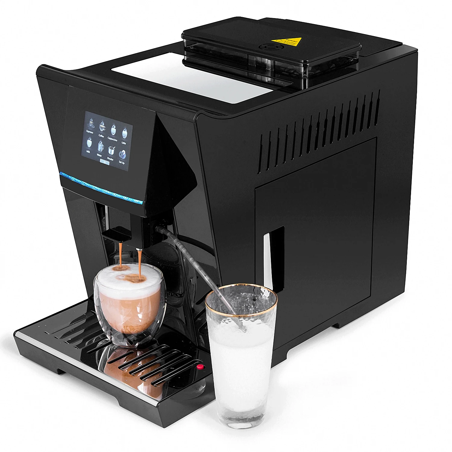 

US Direct Sale 4 Languages Touch Screen Automatic Coffee Machine Coffee Bean Grinder Machine
