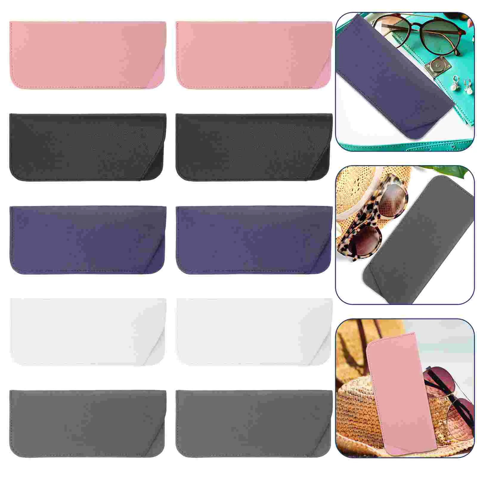 

10 Pcs Pu Eyeglass Case Travel Watch Case Travel Organizer Bags Eyeglasses Oragnzier Spectacle Case Travel Glasses Case