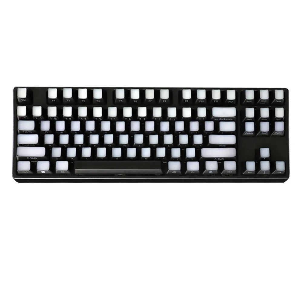 

104 Key Computer Keycap DIY Office Ergonomic Accessory Gaming Side Printed 2 Tone Light Transmitting Replacement Easy Install