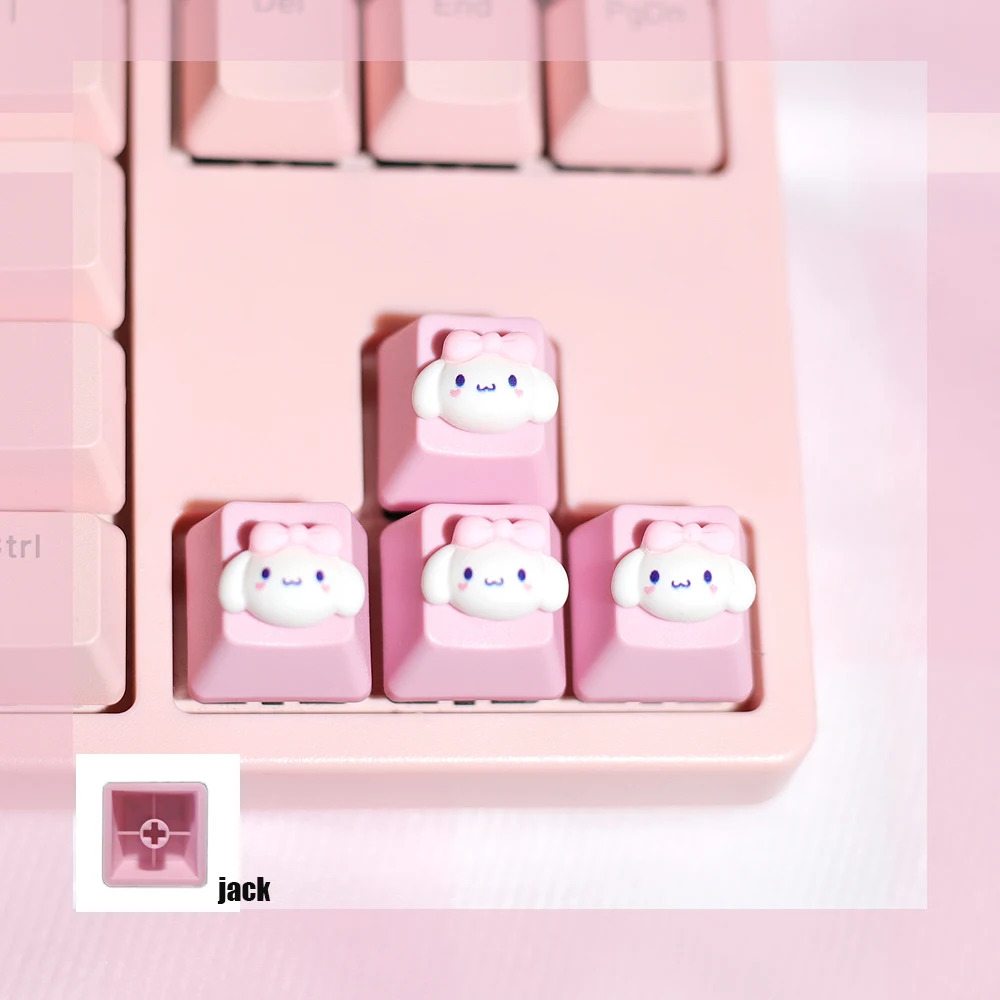 

4Pcs Cute Cat Claw Transparent Creative Personalized Customized Mechanical Keyboard Decoration ESC Keycap Pink Cute Girl Heart