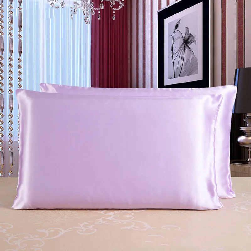 

New Designer Italy 100% Silks Solid Double-sides Mulberrry Silk Pillow Case 51*76 Silkworm Pillowcase Comfortable Fronha De Seda
