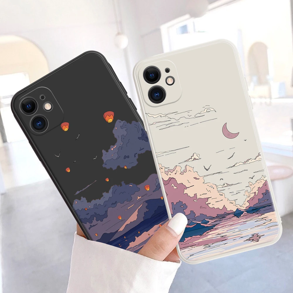 Чехол Snow Mountain для телефона Samsung S22 S21 S20 Ultra Plus FE A53 A73 A52S 5G A33 A72 A50 A32 23 A51 A71 мягкий
