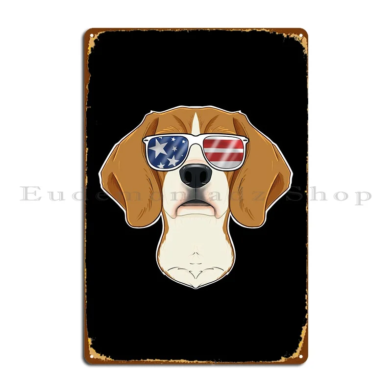 

Beagle США солнцезащитные очки металлический Плакат Украшение для гаража клуба кинотеатра оловянный плакат