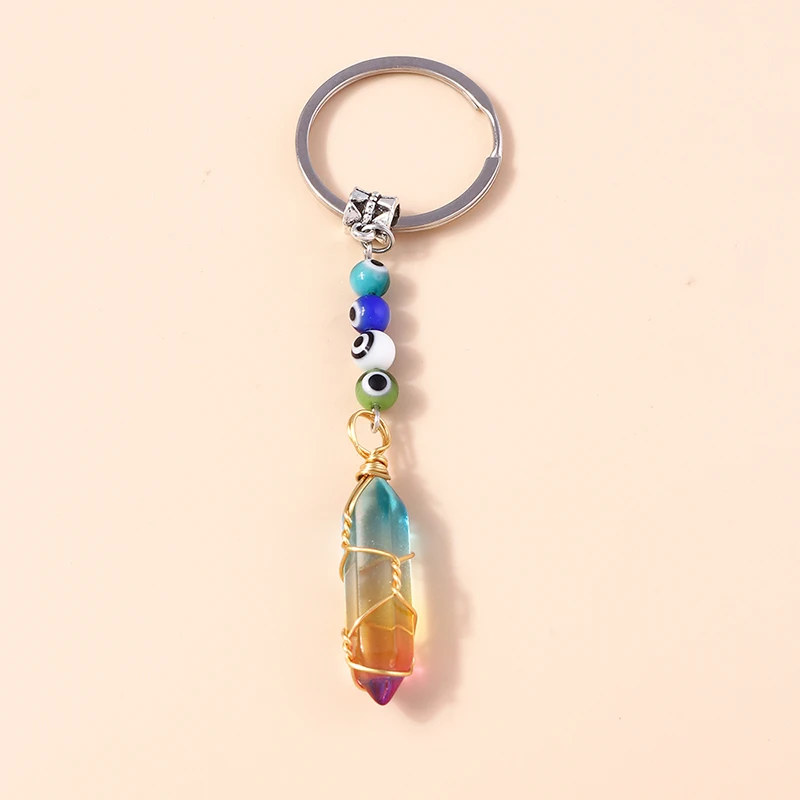 Разноцветные Подвески в виде пули из камня брелоки для женщин и мужчин держатель