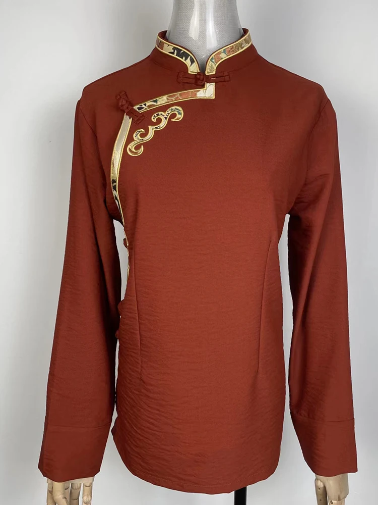 Тибетская одежда для женщин китайский стиль тибетская традиционная топы