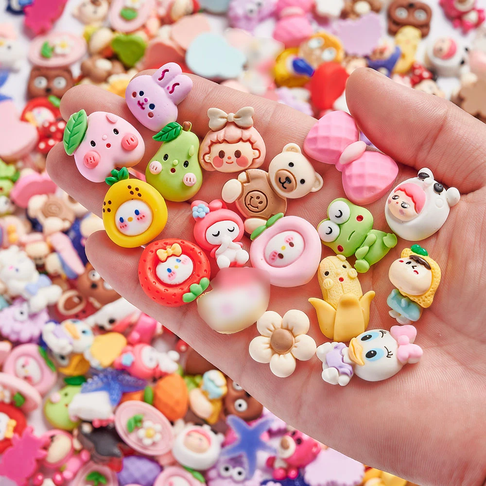 

50pcs Donald Duck Nail Art Decorations Mix 50pcs Cute Cartoon Animal Donald Duck Lucky Bag Charms DIY Manicure Decoration BY-2