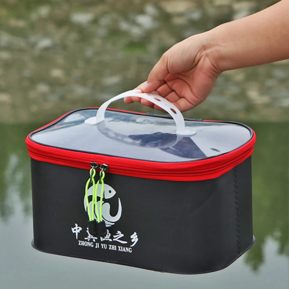

Portable Waterproof Fishing Tackle Box Zipper Opening Closing Bait Boxes Multifunctional Hook and Bait Accessory Bucket X543D