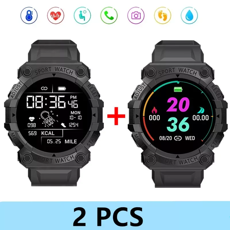 

2PCS FD68S Smart Watch Men Women Bluetooth Smartwatch Touch Screen Smart Bracelet Fitness Bracelet Smartband for Android IOS