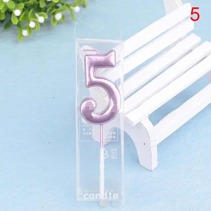 Цифровая Свеча из розового золота с цифрами на день рождения для торта 0 1 2 3 4 5 6 7 8 9