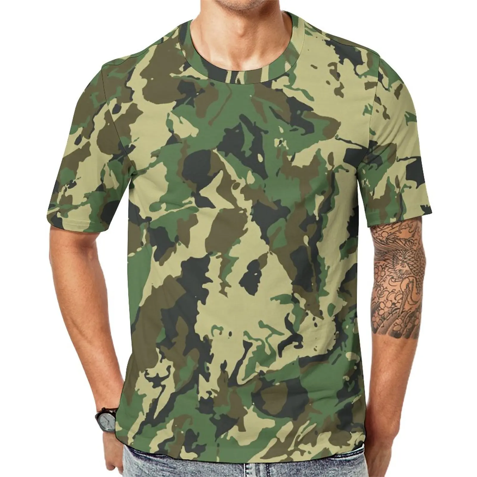 

Army Camo Print T-Shirt Camouflage Man Harajuku T-Shirts Summer Design Tees Short Sleeve Funny Big Size Clothes Birthday Present