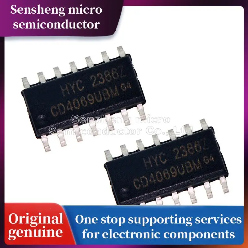 Новинка 100%, набор микросхем CD4069UBM SOP-14 CD4069 CD4069BM 4069 SOP14 SMD IC, 10 шт./лот