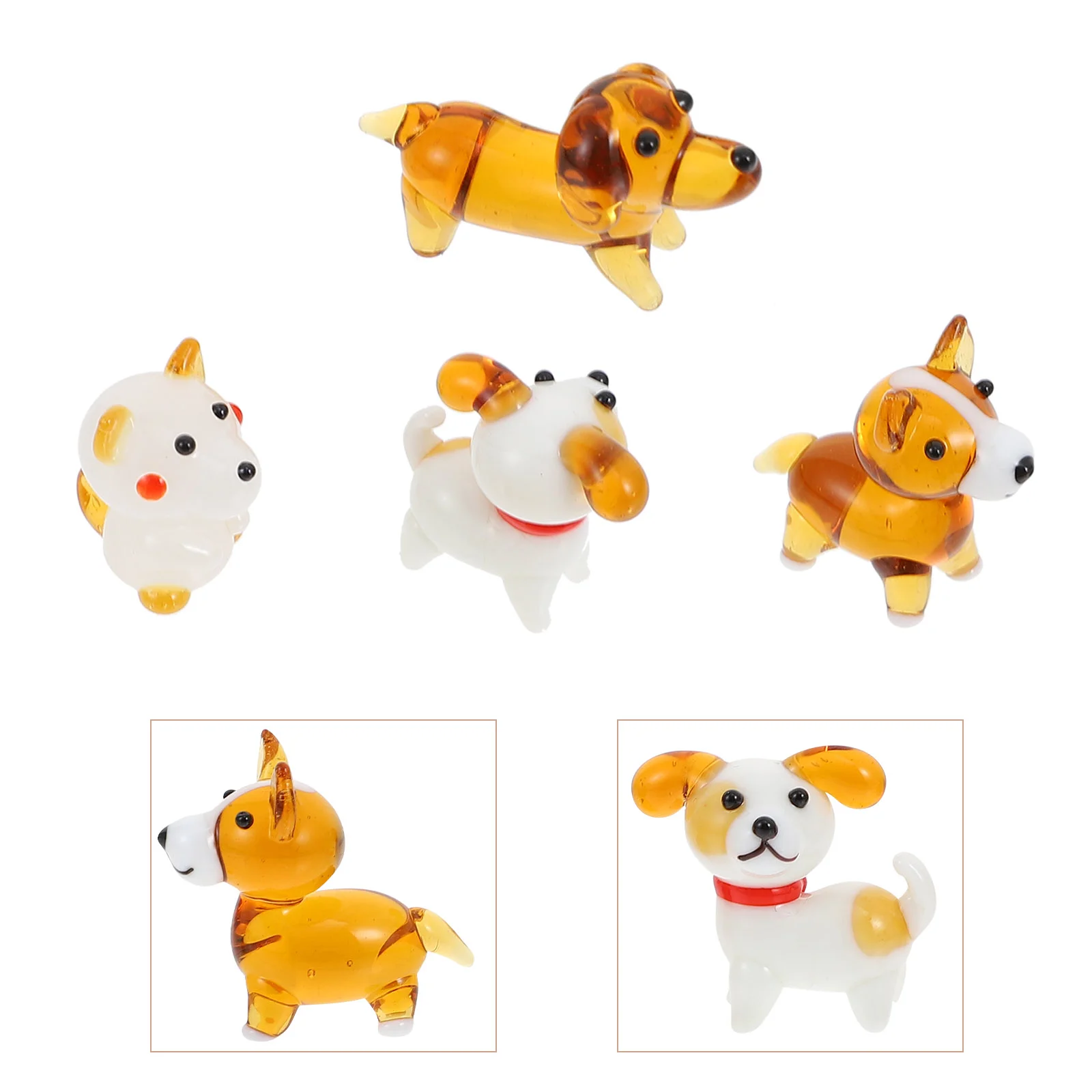 

Dogmini Animal Sculpture Ornament Crystal Decor Desktop Statue Figurine Tabletopblown Puppy Figurines Adornment Statues