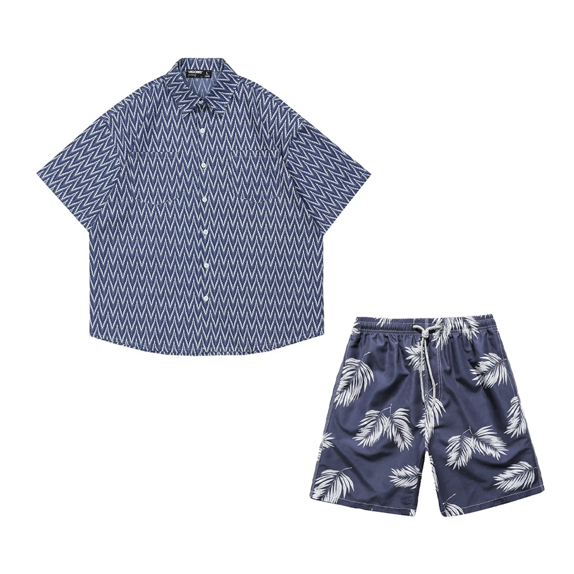 

NIGO Short Sleeve Button Down Shirt Shorts Set Suit #nigo94997