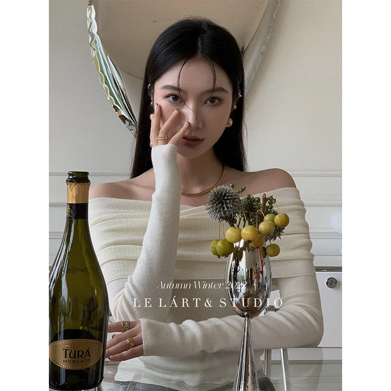 

Solaina джемпер женский короткий пуловер с воротником-лодочкой зимняя одежда женские Топы с длинным рукавом модные топы 2022 женские