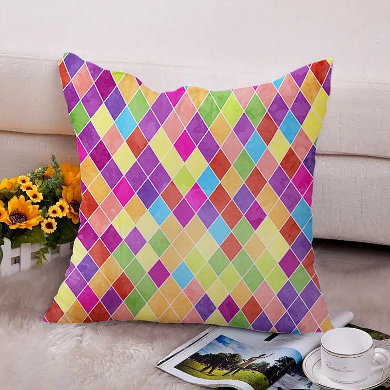 

Чехол для подушки 45 см с абстрактным геометрическим рисунком, Пыленепроницаемый Чехол для домашней гостиной, моющийся чехол для подушки, че...