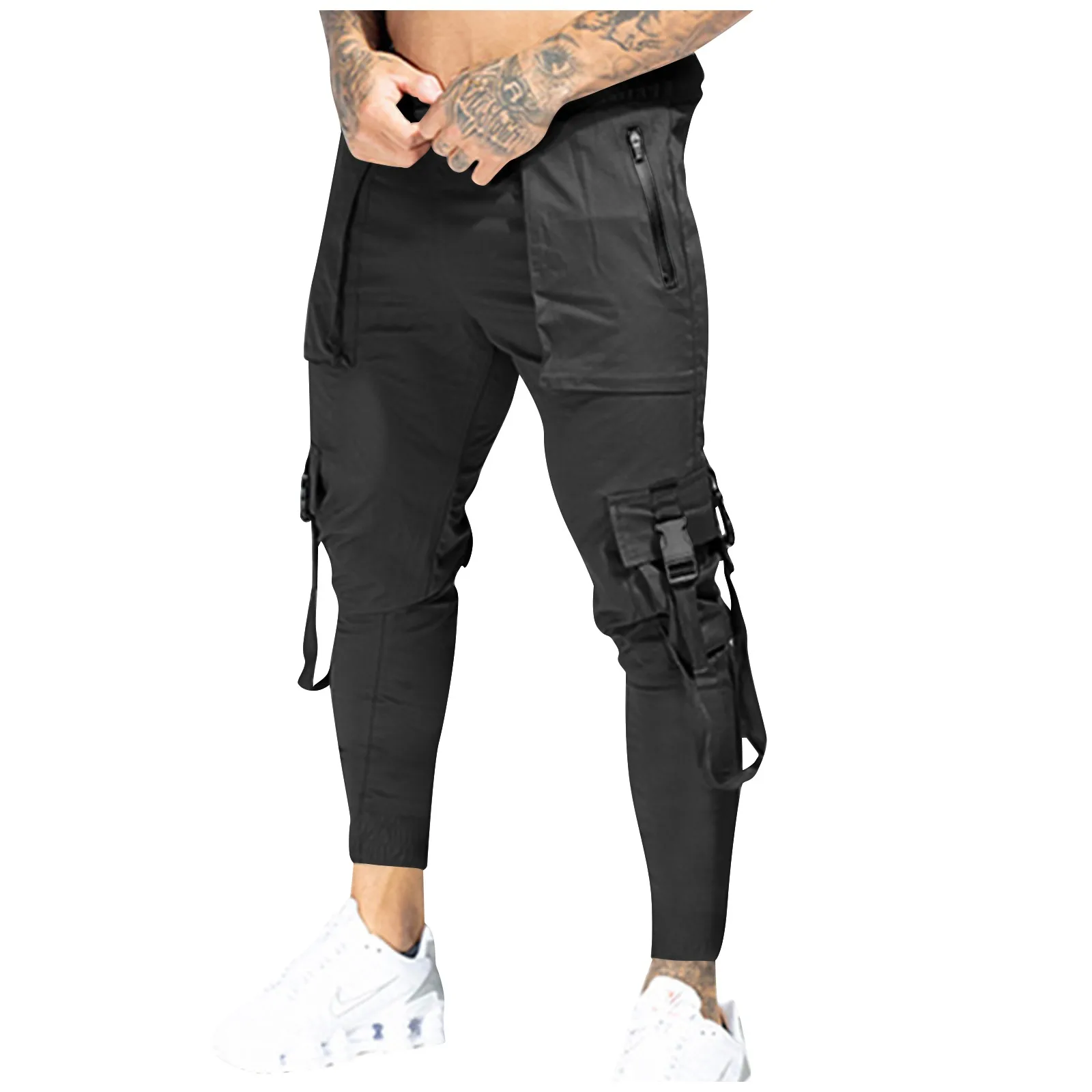 

Men's trousers Casual Pants Elastic Waist Multi Pocket Solid Color Pants Cargo Pants Jogging Pants Fitness Pants New fashion