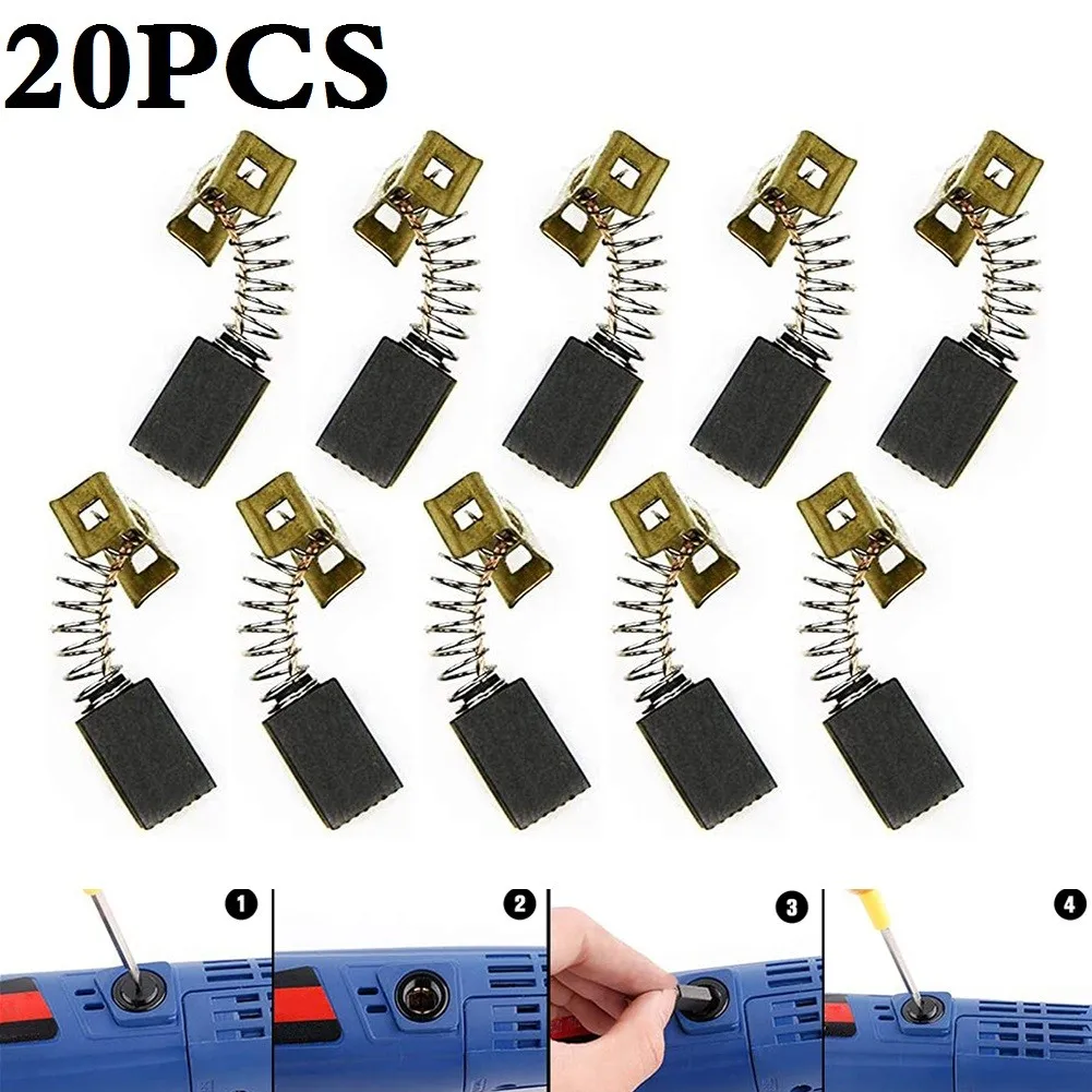 

20 шт., сменные угольные щётки для угловой шлифовальной машины, 6,4x7,9x12,5 мм