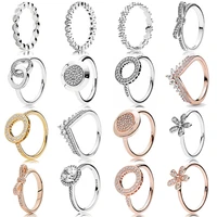 pav%c3%a9 logo signature circle heart halo princess wishbone bow ring ladies charm gifts diy fashion jewelry