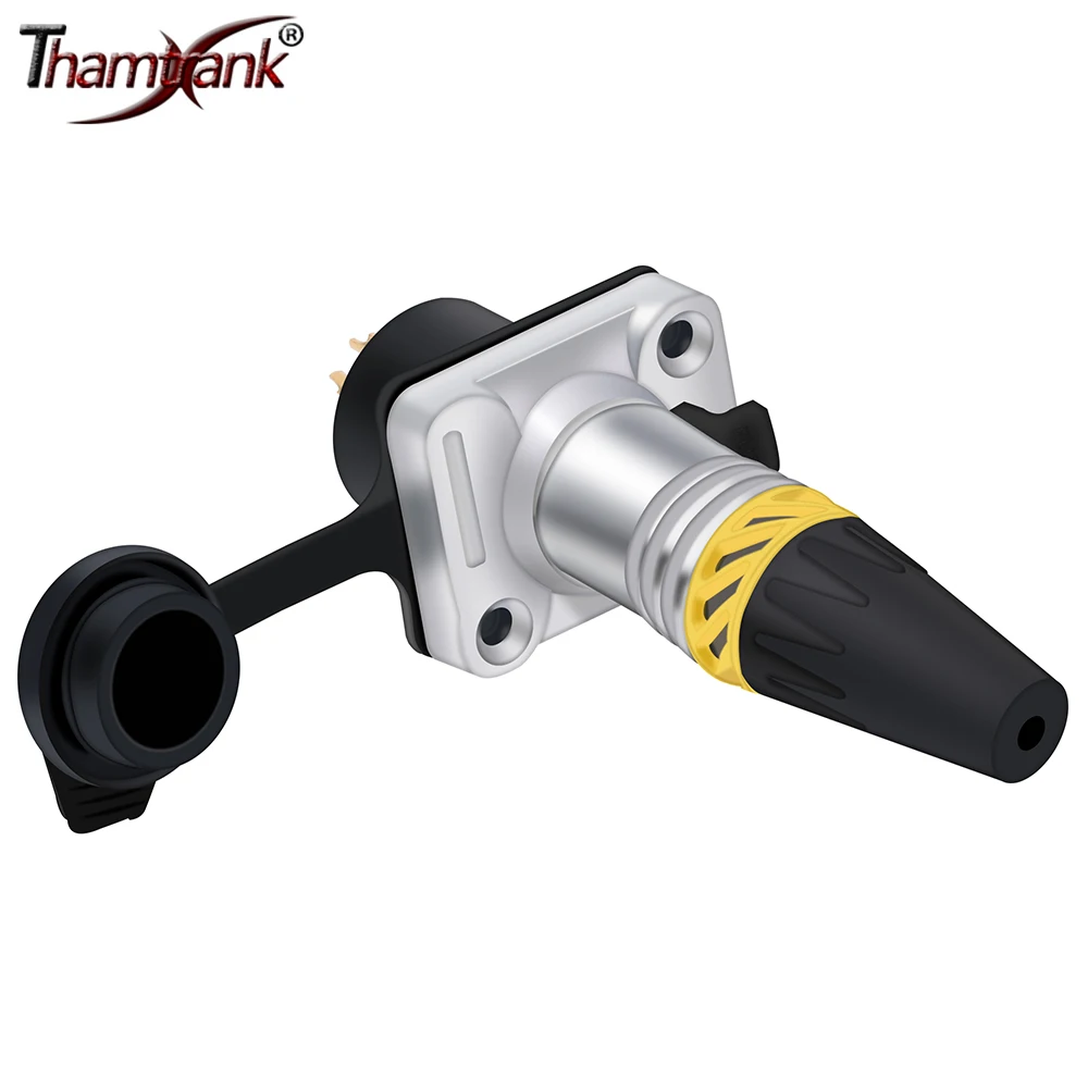 

4pc XLR Connector 3Pin Waterproof XLR Female Jacks & Male Plugs Wire Connectors+Panel Mount Socket Adapter for Audio/Video