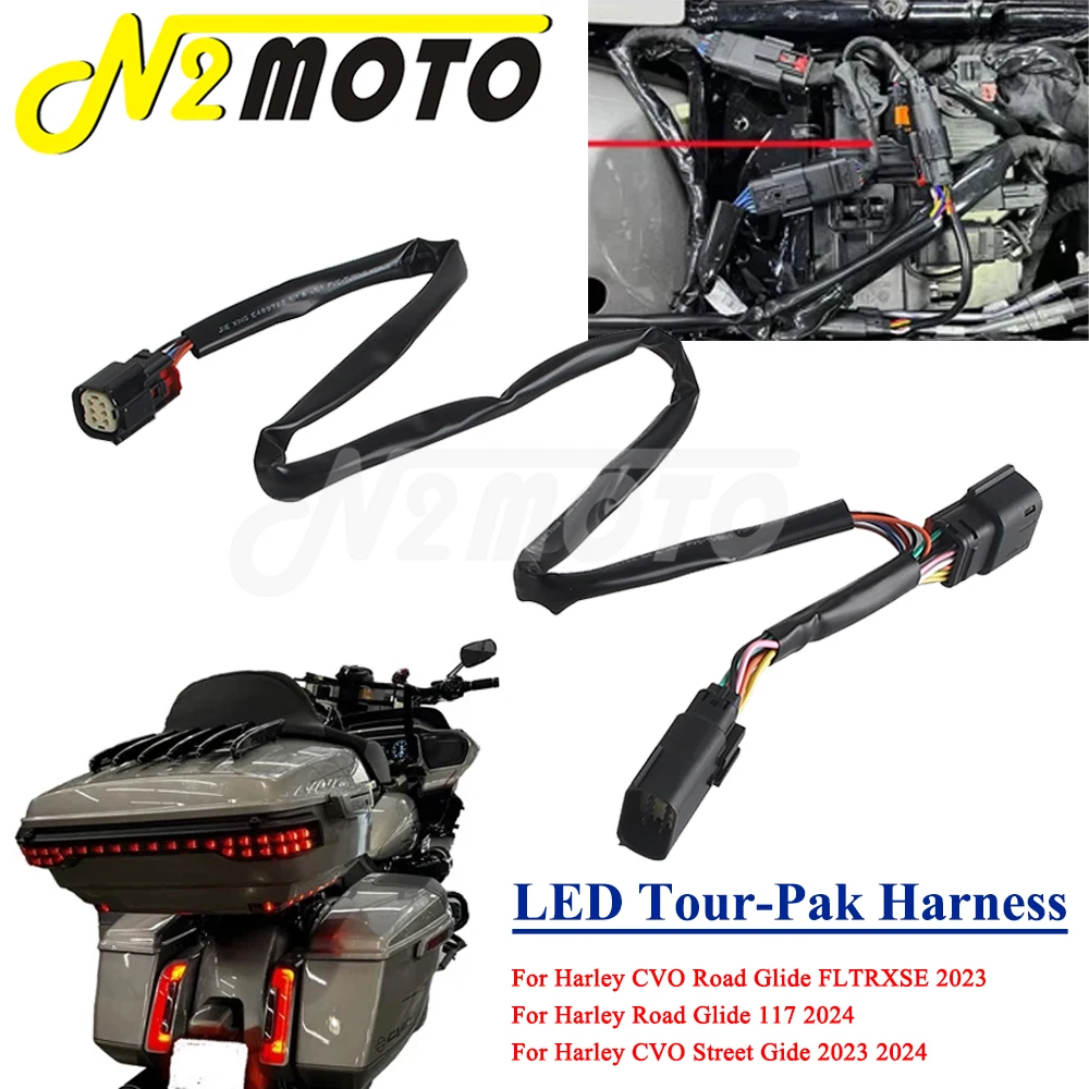 

Мотоциклетный светодиодный адаптер King Tour Paks, жгут проводов бокового габаритного фонаря для Harley CVO Road Glide 117 CVO Street Glide 2023 2024