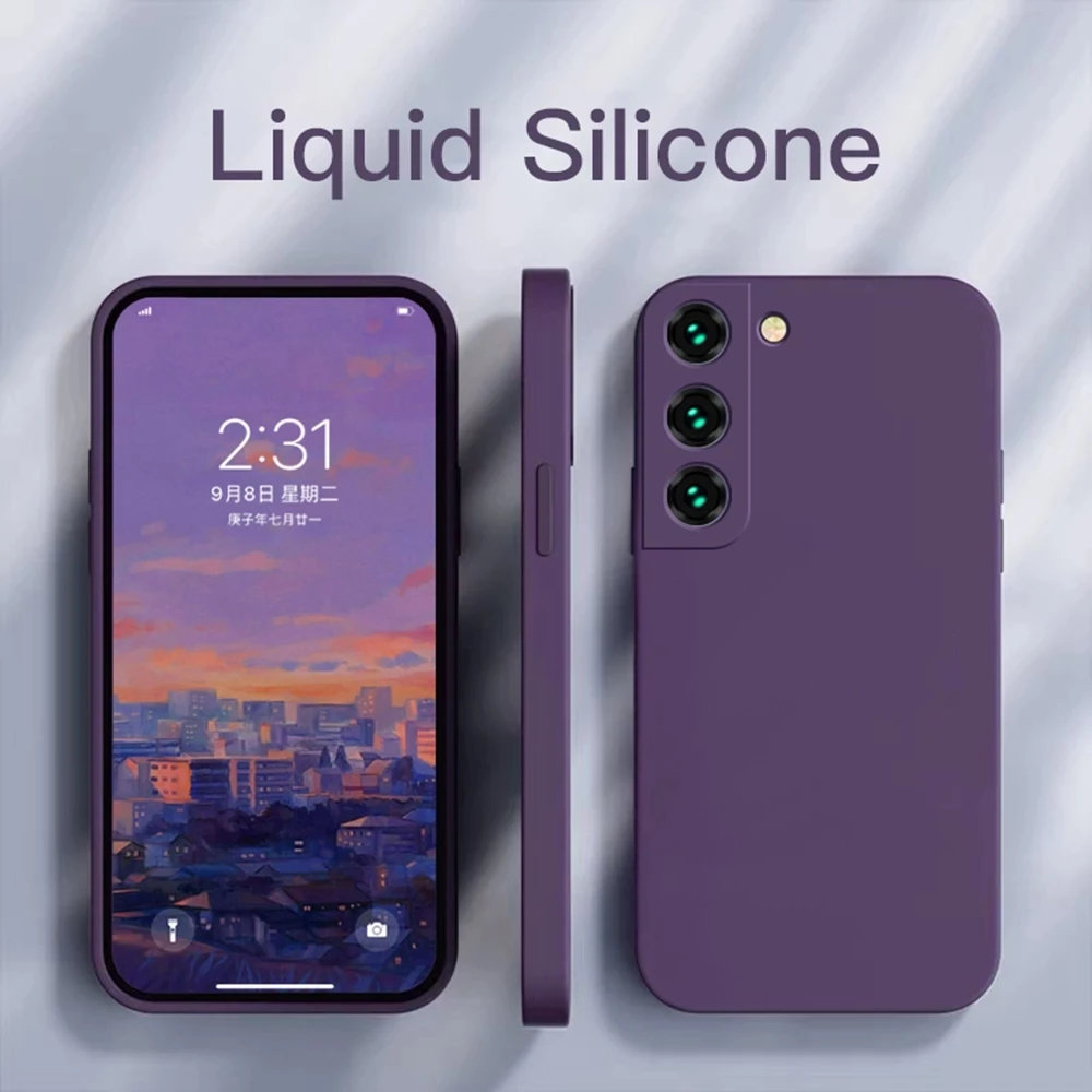 

2023 New Arrivals Soft Square Liquid Silicone Case For Samsung Galaxy S21 S23 S10 Plus S20 FE S10E S22 Note 20 Ultra Cover Sale