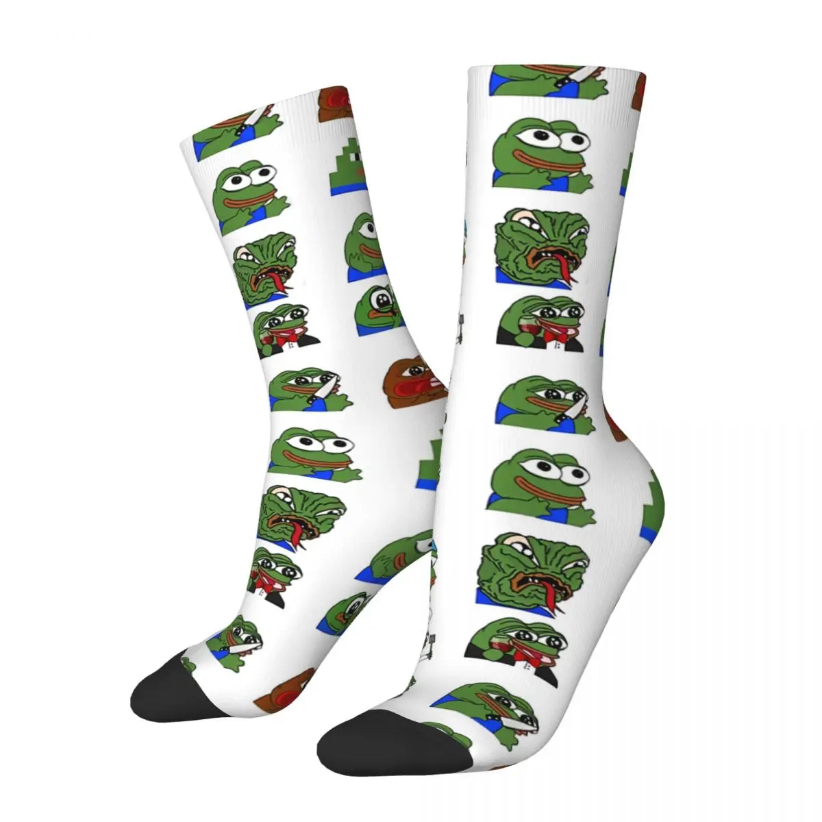 

Happy Funny Men's Socks Peepo Variety Set Retro Harajuku Pepe The Frog Hip Hop Novelty Crew Crazy Sock Gift Pattern Printed