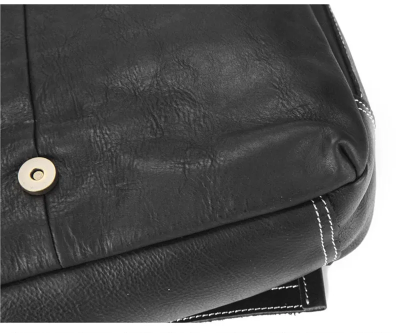 Casual high quality luxury genuine leather men's work black messenger bags daily natural real cowhide designer shoulder bag