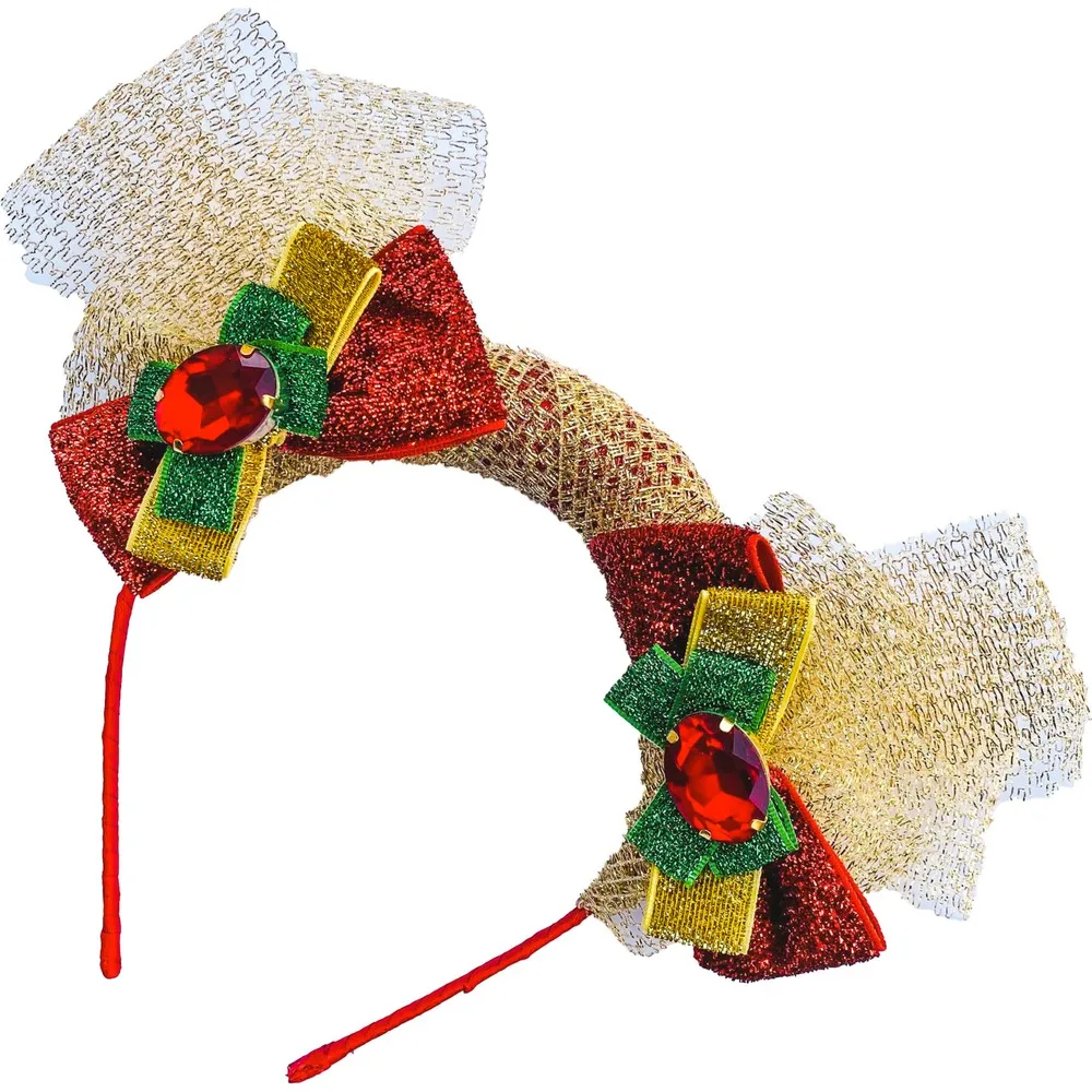 

Новогодняя особая Корона Dorlie с красными кристаллами и фианитами