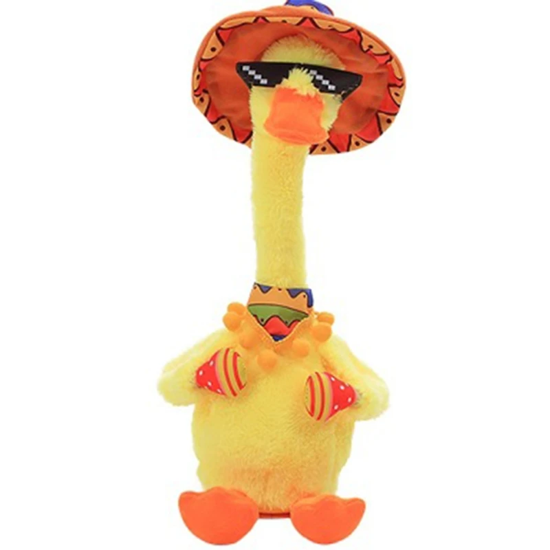 

Wiggling Dancing Duck Toy with Sunglasses & Hat Dancing and Shaking Robotic Recording Toy Singing 120 Songs
