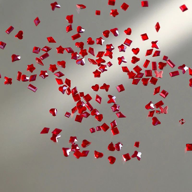 50 шт. красные хрустальные стразы для дизайна ногтей смешанная форма бриллианты AB