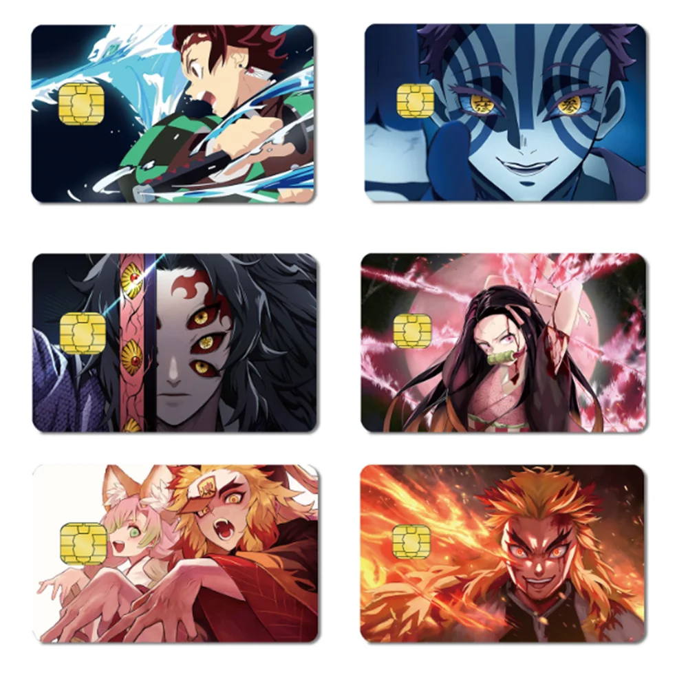 

Credit Card Stickers Anime Demon Slayer Tanjirou Nezuko Cool Decoration Waterproof and Dustproof Collectible Childrens Toy Gifts